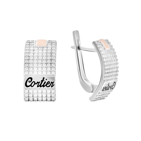 Silver Earrings with Fianites