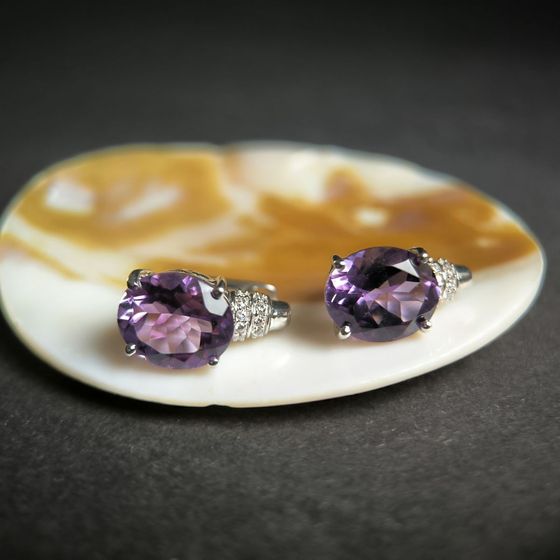 Silver earrings with amethyst 8.705ct