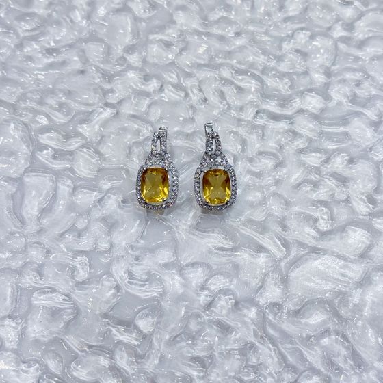 Срібні сережки з цитрином nano 6.362ct