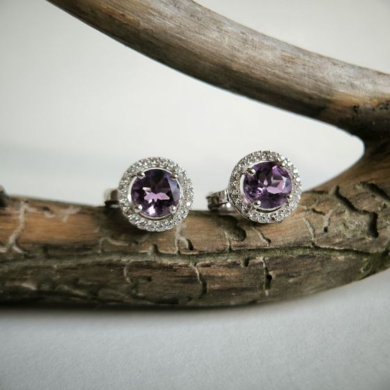 Silver earrings with amethyst 4.166ct