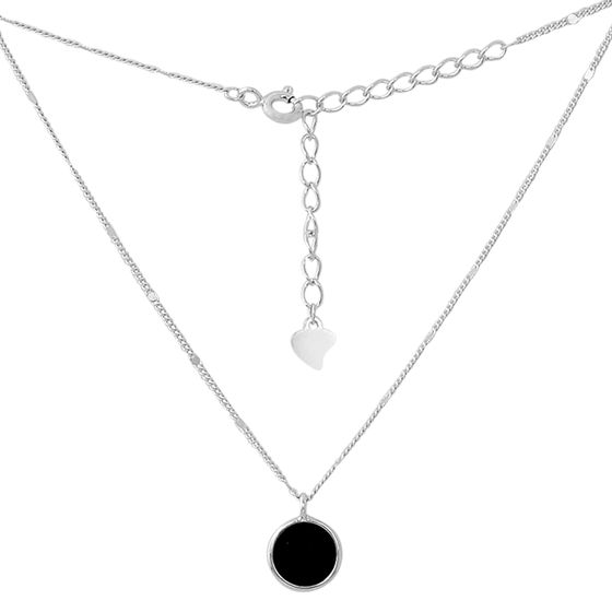 Silver necklace with onyx