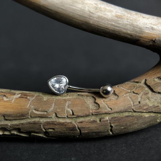 Серебряный пирсинг с фианитами