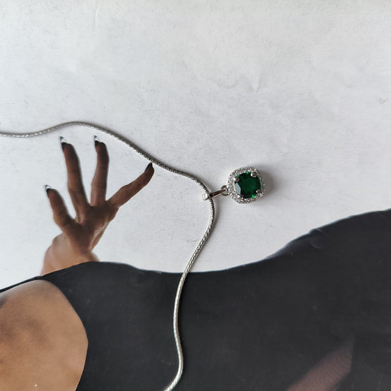 Срібна підвіска з смарагдом nano 1.115ct