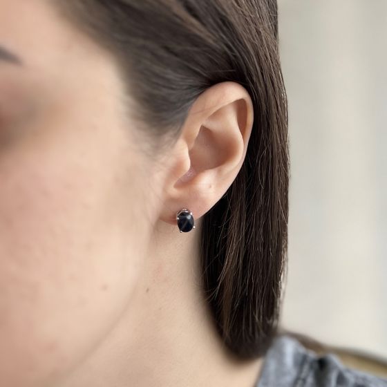 Срібні сережки з сапфіром 3.192ct