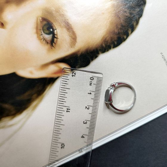 Silver ring with onyx