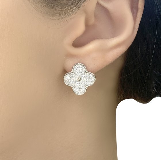 Silver Earrings with Fianites