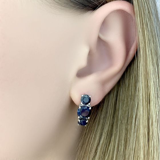 Срібні сережки з сапфіром 5.983ct