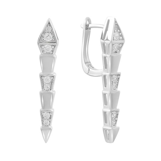 Silver Earrings with Fianites