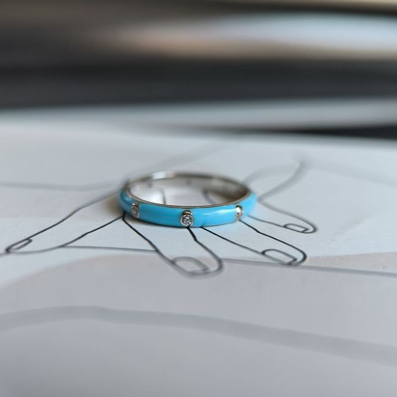 Silver ring with yemallu, fianites