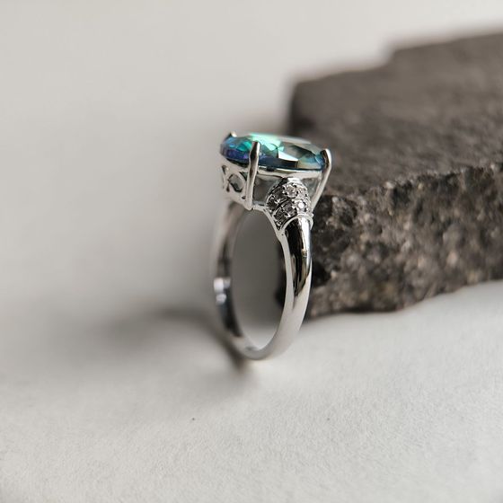 Срібна каблучка з містик топазом 3.78ct