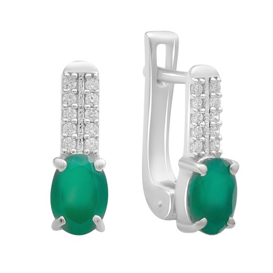 Срібні сережки з агатом 1.617ct