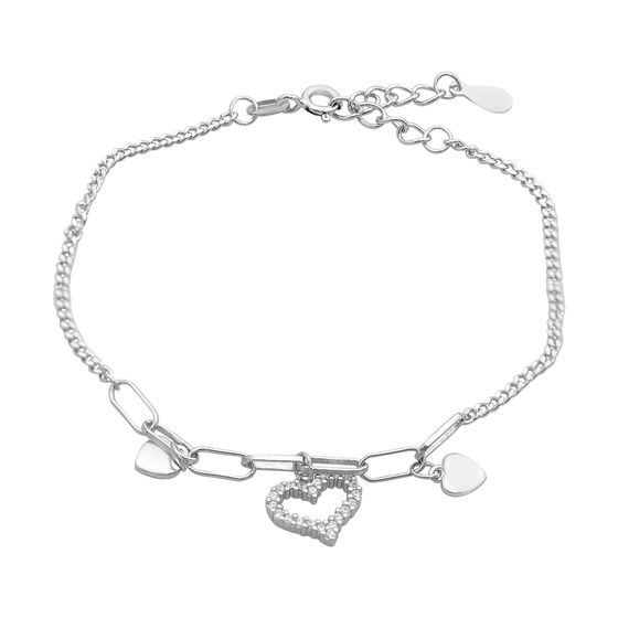 Silver bracelet with phianites