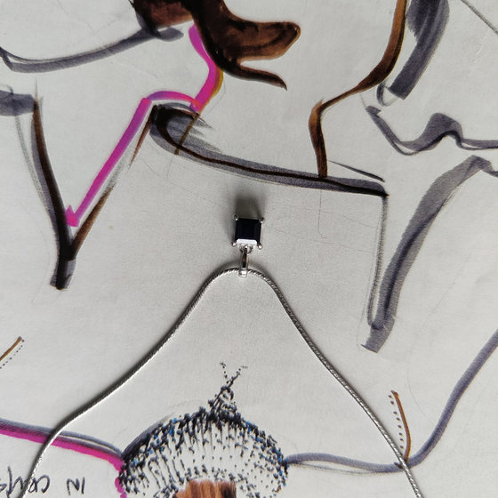 Срібна підвіска з сапфіром 0.772ct