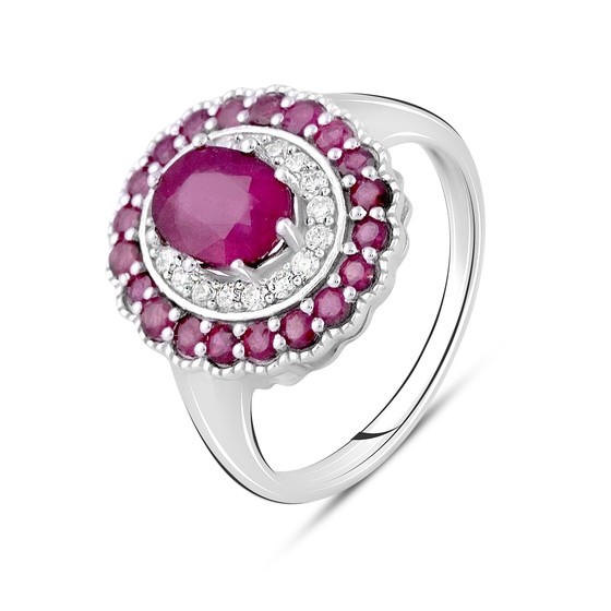Silver ring with ruby 3.52ct