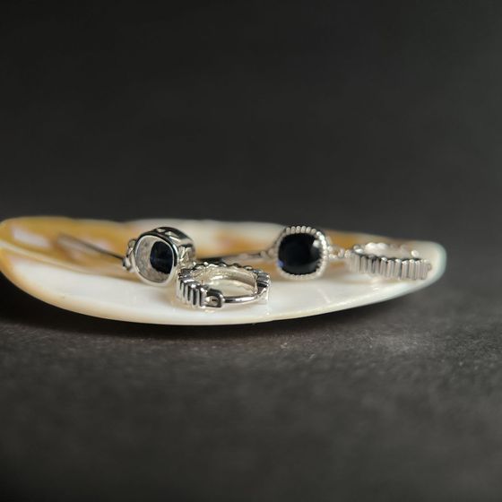 Срібні сережки з сапфіром nano 1.86ct