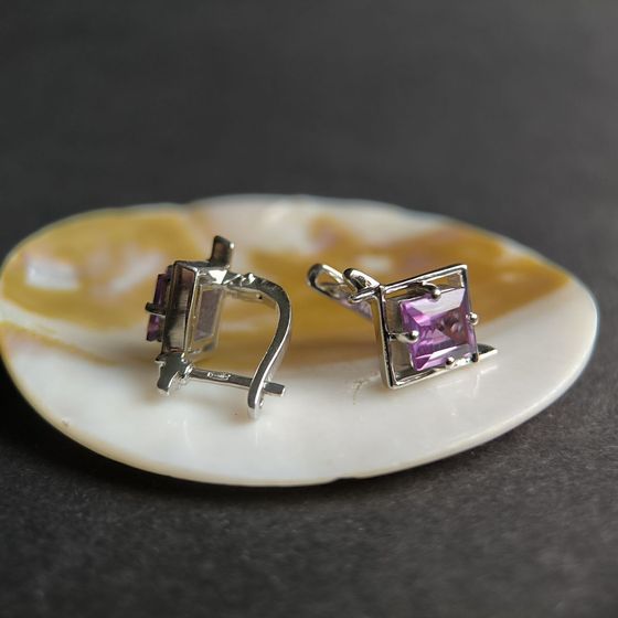 Silver earrings with alexandrite 4.625ct
