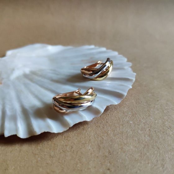 Золотые серьги без камней