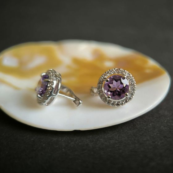 Silver earrings with amethyst 4.166ct
