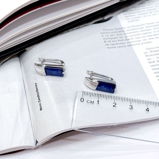 Срібні сережки з сапфіром 6.46ct