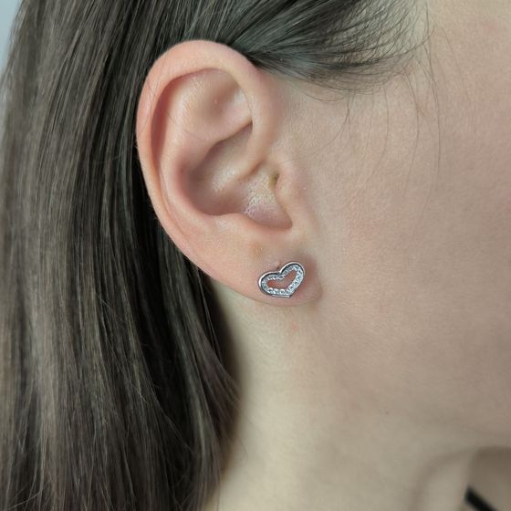 Срібні сережки з фіанітами