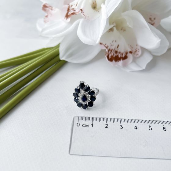 Серебряное кольцо с сапфиром 5.308ct