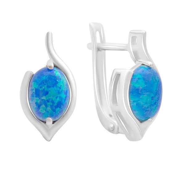 Срібні сережки з опалом 1.291ct