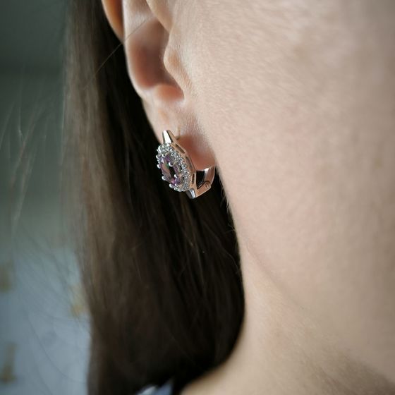 Silver earrings with amethyst 2.998ct