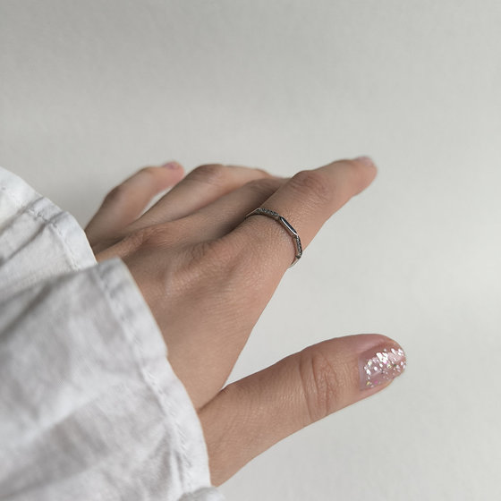 Silver ring with cubic zirconia