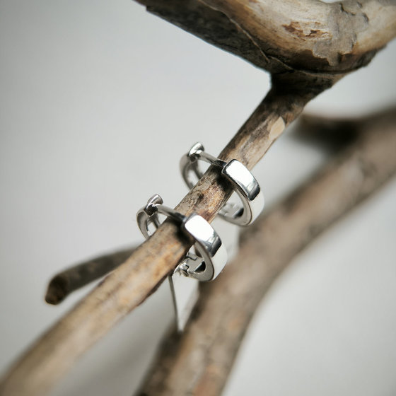 Silver earrings without stones
