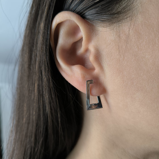 Silver earrings without stones