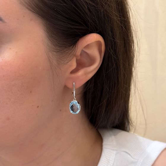 Срібні сережки з топазом 10,883 карата