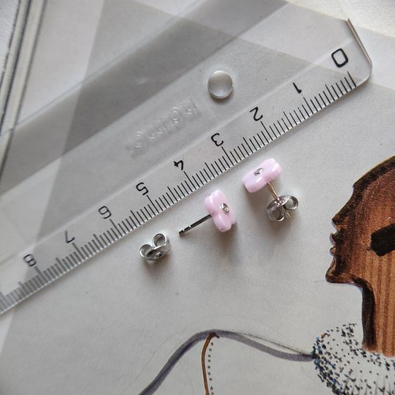 Silver earrings with ceramics