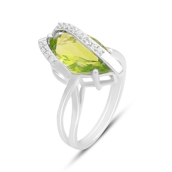 Срібна каблучка з хризолітом 4.933ct