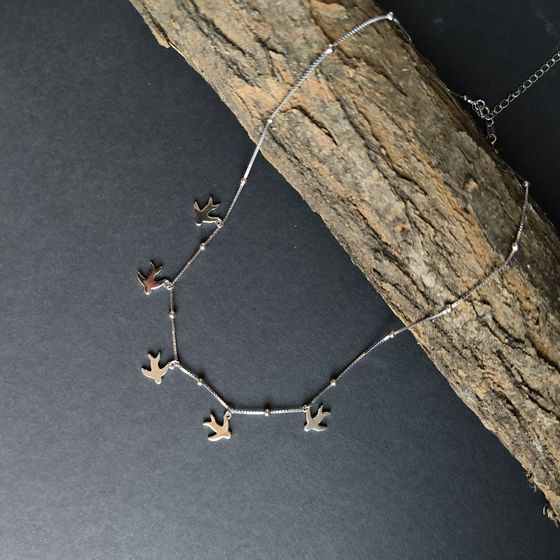 Silver necklace without stones