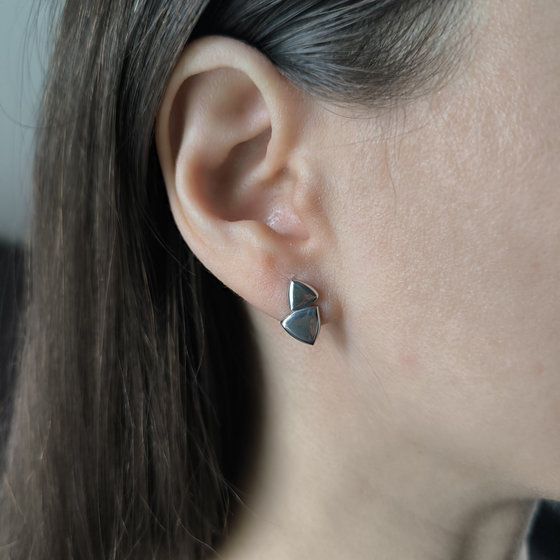 Silver earrings without stones
