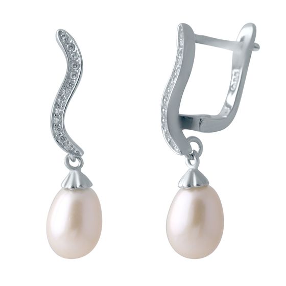 Silver earrings with pearls 11ct