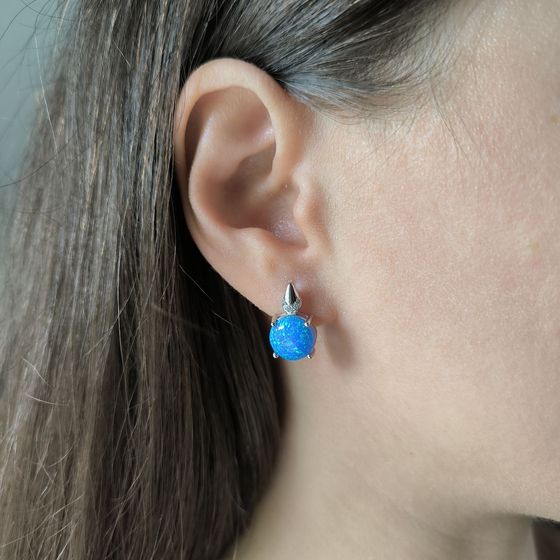 Срібні сережки з опалом 3.252ct