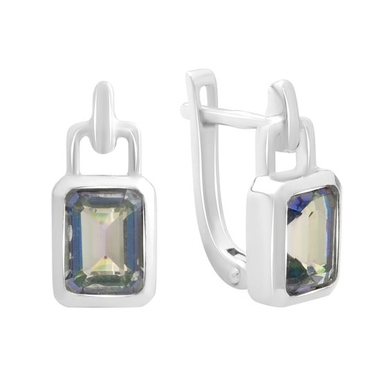 Срібні сережки з містик топазом 2.733ct