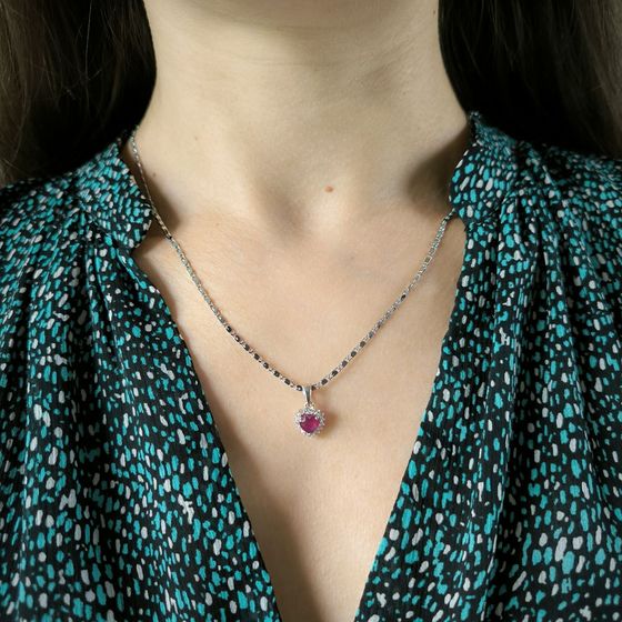 Срібна підвіска з рубіном 1.337ct