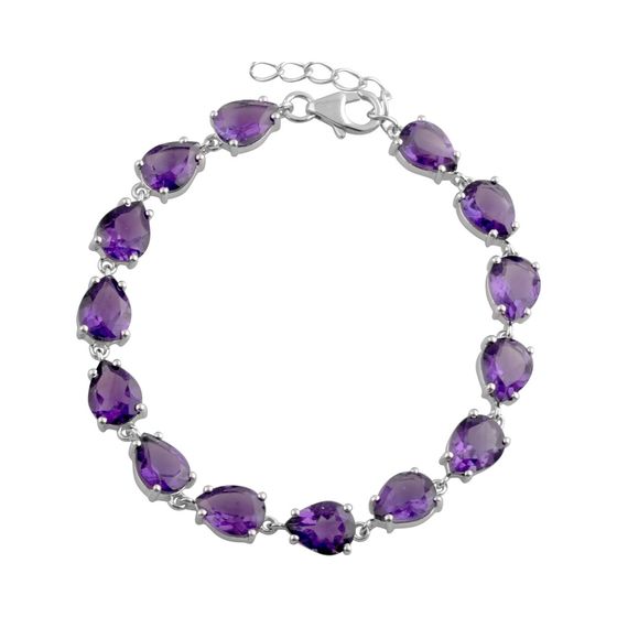 Серебряный браслет с аметистом 4.538ct