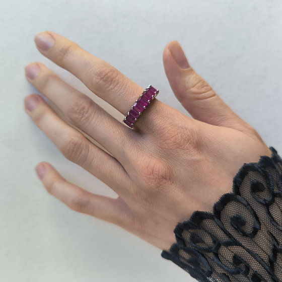 Срібне кільце з рубіном 3,552 карата