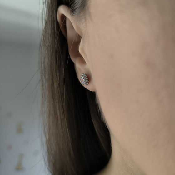 Срібні сережки з фіанітами