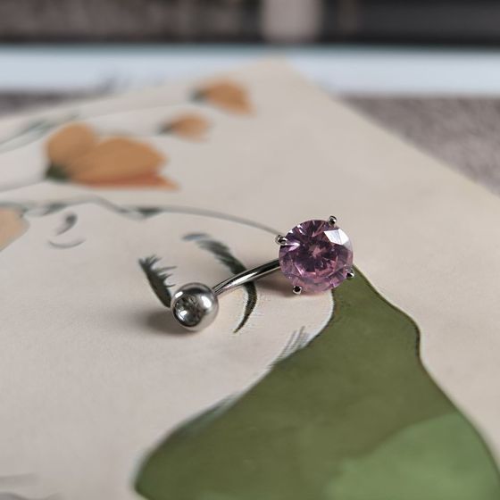 Серебряный пирсинг с фианитами