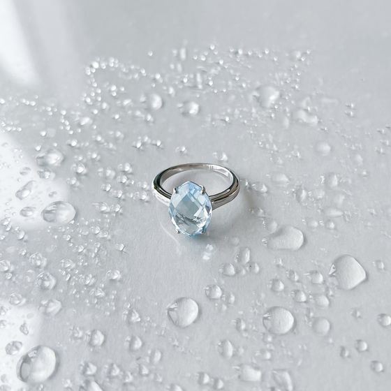 Срібна каблучка з топазом 6,08 карата