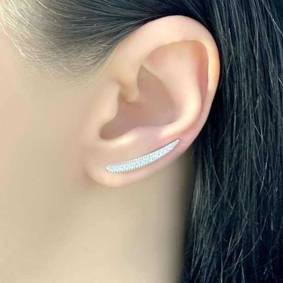 Silver Earrings with Fianites