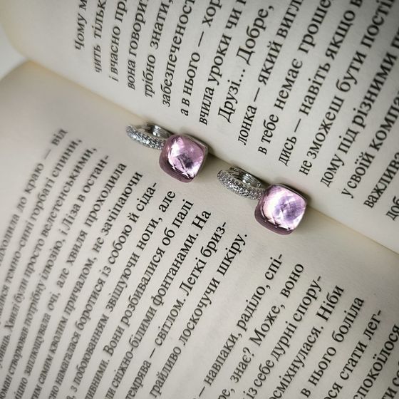 Срібні сережки з фіанітами