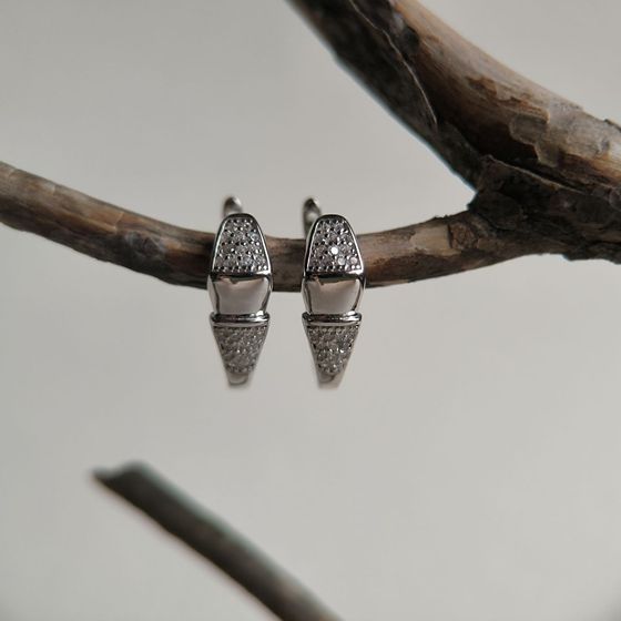 Срібні сережки з фіанітами