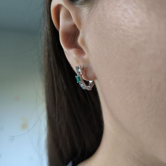 Срібні сережки з агатом 0.73ct