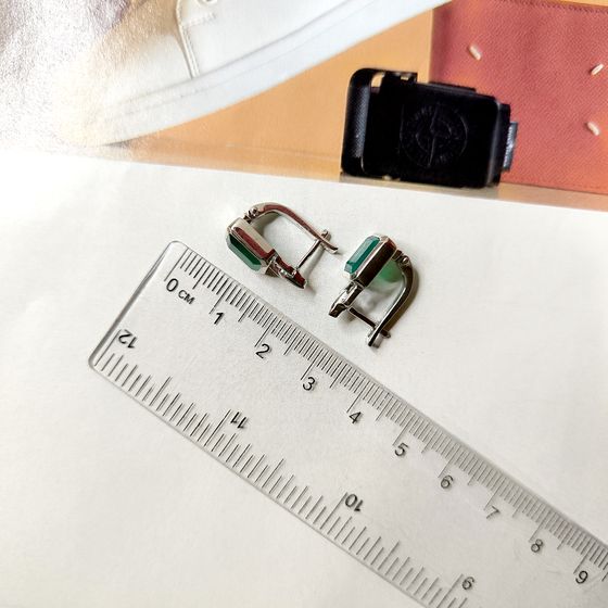 Серебряные серьги с агатом 2.938ct