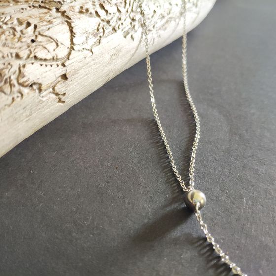 Silver necklace with coral